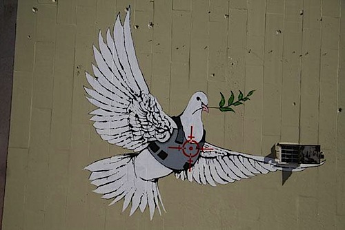 graffiti banksy peace dove