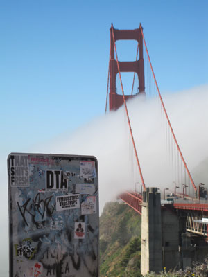 Golden Gate Graffiti with Fog
