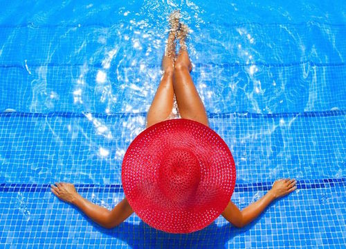 summer red hat pool